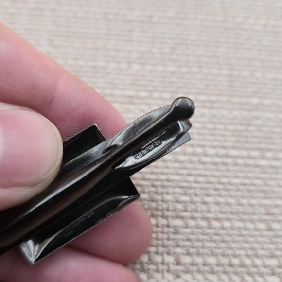 Sterling Silver And 950 Silver Asian Words Tie Clip A5987 - Picture 5 of 7